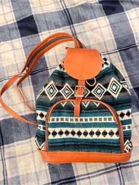 Boho Ethnic Backpack - Geometric Pattern
